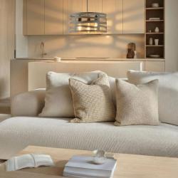 Decor Marisa šedá závěsná lampa s kónickými horizontálními mezerami, max. 3 světelné zdroje, průměr 40 cm 2607