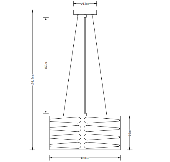 Deco Marisa bílá závěsná lampa s kónickými horizontálními mezerami, max. 3 světelné zdroje, průměr 40 cm 2782.