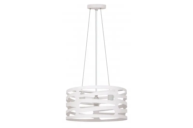 Deco Marisa bílá závěsná lampa s kónickými horizontálními mezerami, max. 3 světelné zdroje, průměr 40 cm 2782.
