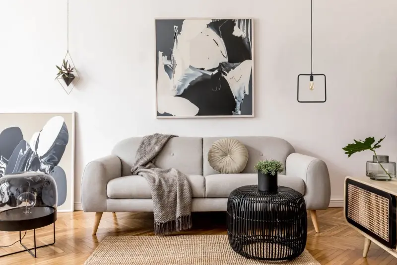 Deco Lija černá závěsná lampa na jednom bodě čtvercová 2614