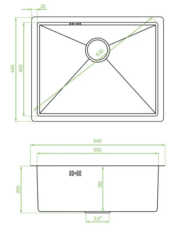 Aquadesign Sinks zlatý nerezový dřez zlatá barva PVD gold 50x40 podstavný plochý a nástavbový 1208957698