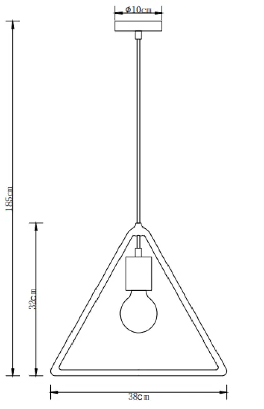 Decor Gija černá závěsná lampa s jedním bodem ve tvaru trojúhelníku 2621