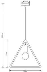 Decor Gija bílá jednoplamenná trojúhelníková závěsná lampa 2812