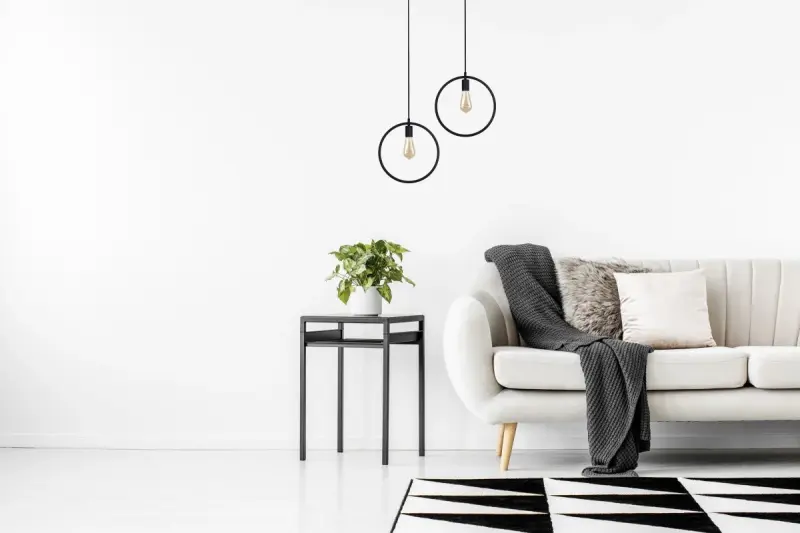 Decor Fija černá kulatá závěsná lampa s jedním bodem 2805