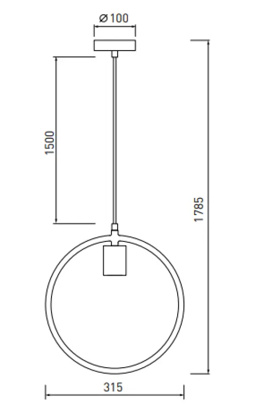 Decor Fija bílá kulatá jednopramenná závěsná lampa 2898