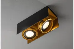 Decor Verso černá zlatá stropní lampa s pohyblivou hlavou dvě světelné zdroje 4212