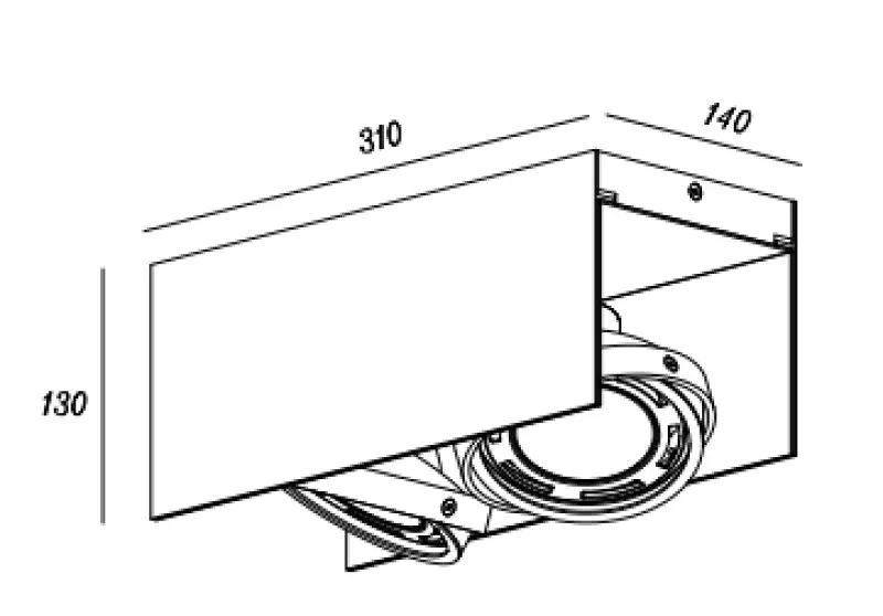 Decor Verso černobílá stropní lampa s pohyblivou hlavou 2 světelné zdroje 4250
