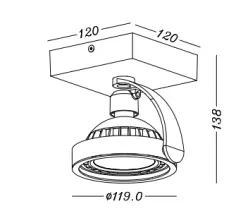 Decor Wally stropní nebo nástěnná lampa antracit v pohyblivé hlavě 1 světelný zdroj 4281