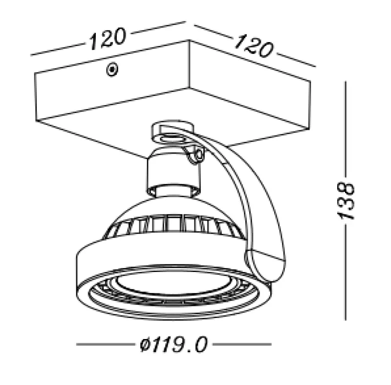 Deco Wally stropní nebo nástěnná lampa bílá s nastavitelnou hlavou 1 světelný zdroj 4342