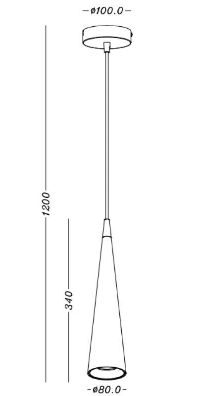 Dekor Evi kónická hliníková závěsná lampa černá 4410