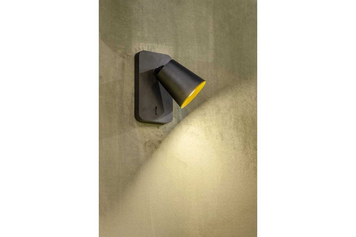 Decor Elli moderní černá nástěnná lampa s vypínačem a 1 světelným zdrojem 4533