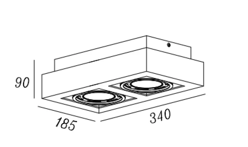 Decór Loid funkční bílá 2-bodová obdélníková stropní lampa se 2 světelnými zdroji 4663