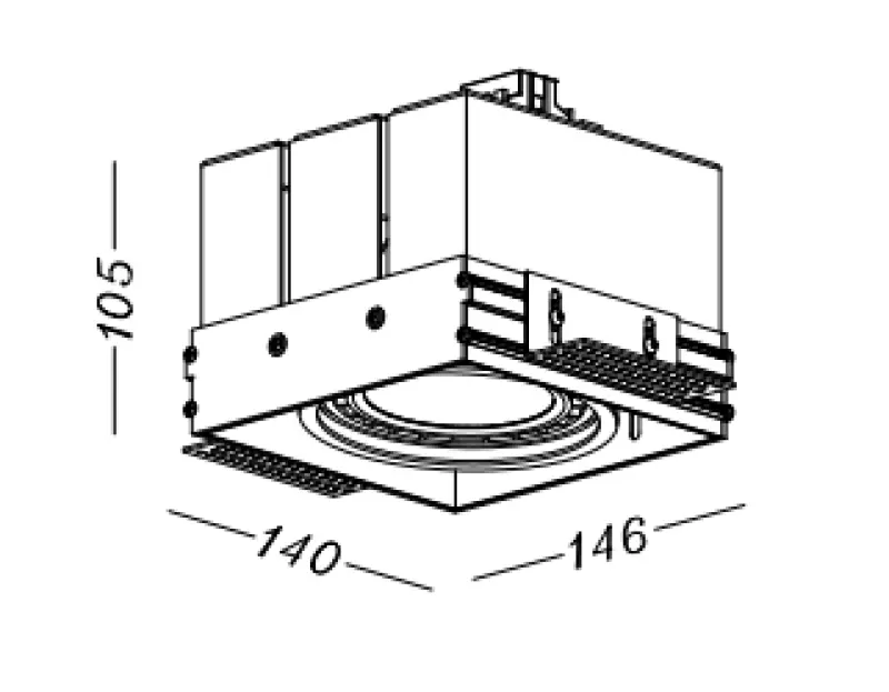 Dekor Milo černé vestavné stropní svítidlo bez rámu s 1 světelným zdrojem 4731