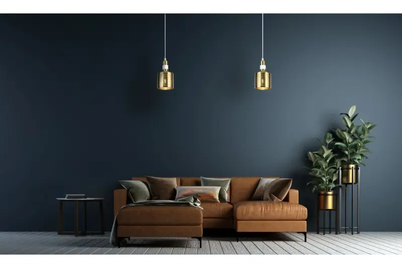 Decor Bellis černá zlatá válcová závěsná lampa s 1 světelným zdrojem 4666