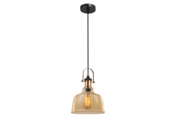 Decoreer Muscari II hanglamp in amberkleur met metallic afwerking en messing lamphouder 3565.