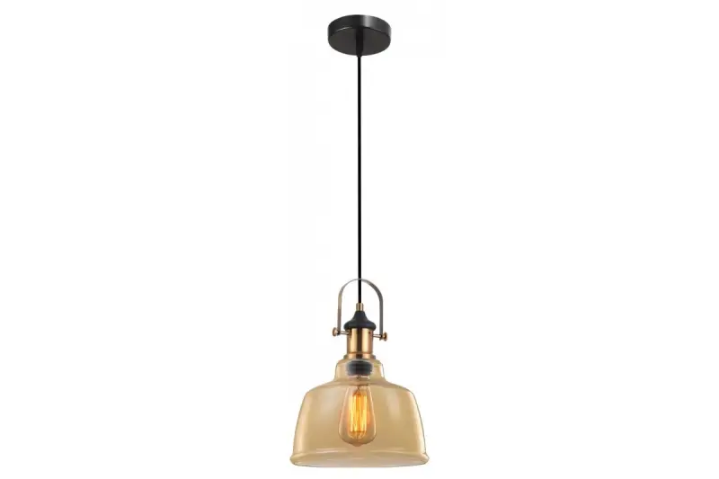 Decoreer Muscari II hanglamp in amberkleur met metallic afwerking en messing lamphouder 3565.
