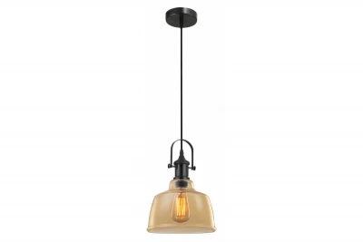 Decor Muscari II závěsná lampa v jantarové barvě s kovovým provedením a černým držákem lampy 3732