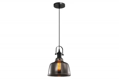 Decor Muscari II černá závěsná lampa s kouřově zbarveným sklem v kovovém provedení stínidla a černý objímka lampy 3862