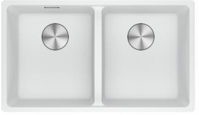 Franke Maris MRG 220-35-35 Fragranite Polar White Double Sink Flush Mount