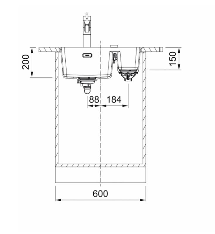 Franke Maris MRG 260-34-15 Fragranite Matný černý dřez Levý dřez pro rovnou montáž