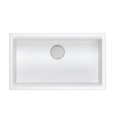 Quadri Newport II velký a hluboký dřez žula montáž na pracovní desku a pod pracovní desku bílý dřez 76x45cm 1208957854