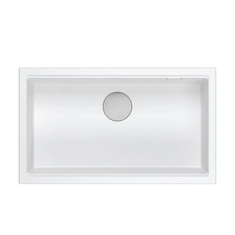 Quadri Newport II velký a hluboký dřez žula montáž na pracovní desku a pod pracovní desku bílý dřez 76x45cm 1208957854