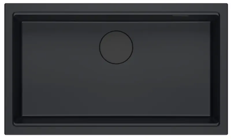 Quadri Newport II velký a hluboký dřez granitový, montáž na pracovní desku a pod pracovní desku, černý dřez 76x45, 1208957855