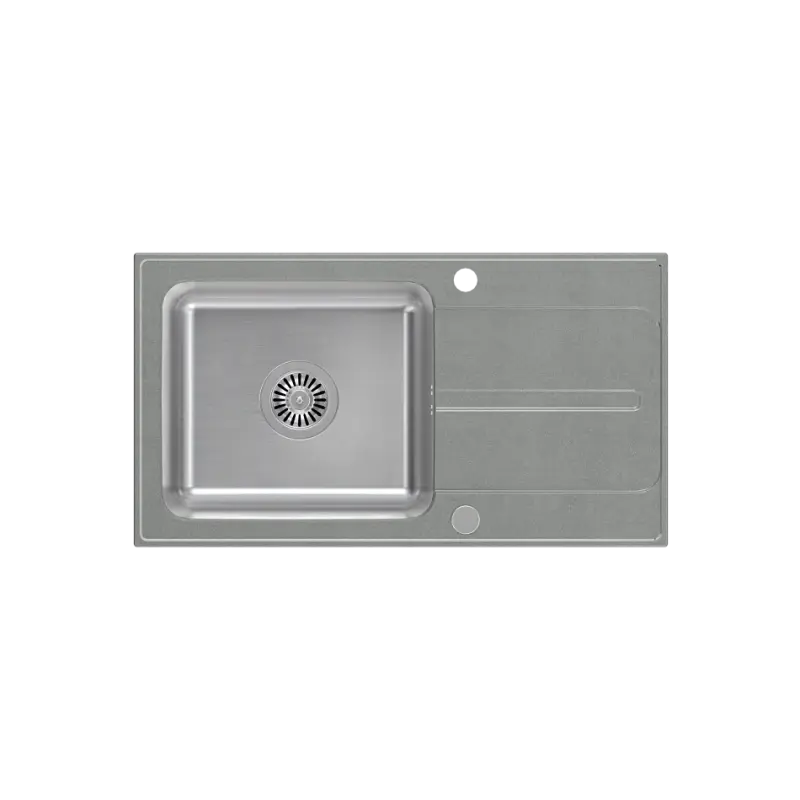 Quadri Fusion vestavěný dřez z nerezové oceli se stříbrnou granitovou odkapávací plochou 78x43 oboustranný 1208957880