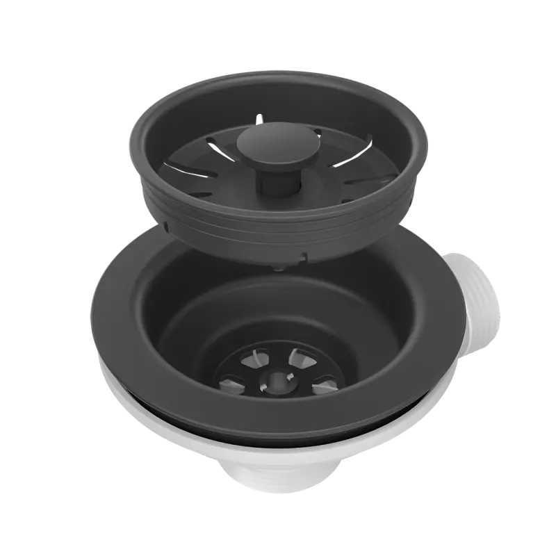 Quadri černá odtoková sada pro dřez s kulatým přepadem pro 1 dřez 1208957899