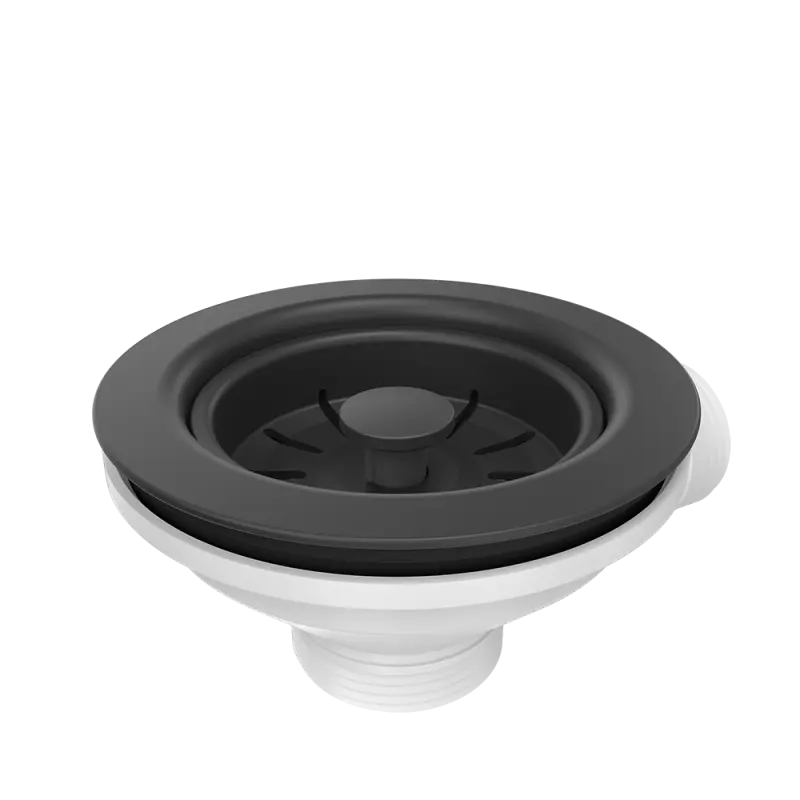 Quadri dvojitá černá odtoková sada s přepadem pro dřez 1208957902