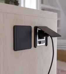 Indux Flip vestavná zásuvka s ochranným uzemněním matně černá s 2xUSB A, 1xRJ45 a HDMI připojením černá 1208957915
