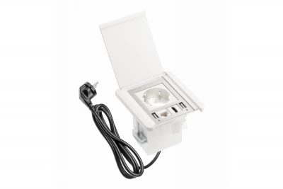 Indux Flip Power Socket 1x side earthing socket with 2xUSB A, 1xRJ45 and 1xHDMI white 1208957919