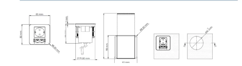 Indux Flip bílá vestavěná zásuvka s uzemněním se 2x USB A, 1x RJ45 a HDMI připojením 1208957919