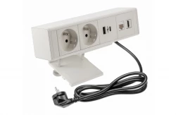 Indux Desk kancelářský nebo stolní podložka bílá, zásuvka s uzemněním (2x) s 1xUSB A, 1xUSB C, 1xRJ45 a 1xHDMI 1208957921