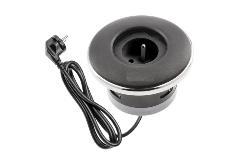 Indux Cover vestavná zásuvka s uzemněním v matné černé barvě s uzamykatelným víkem 1208957924