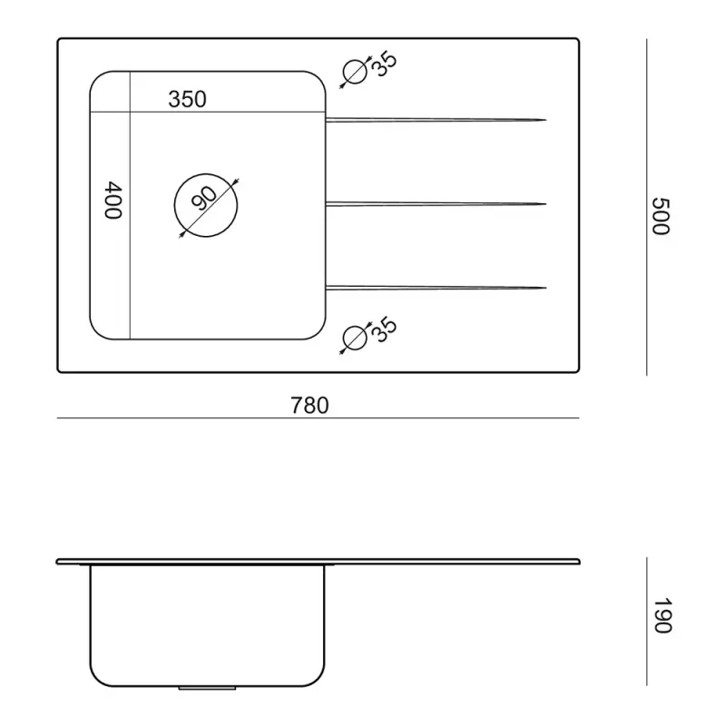 Quadri Glazz nerezový dřez s černou skleněnou odkapávací plochou 78x50 oboustranný 1208957934