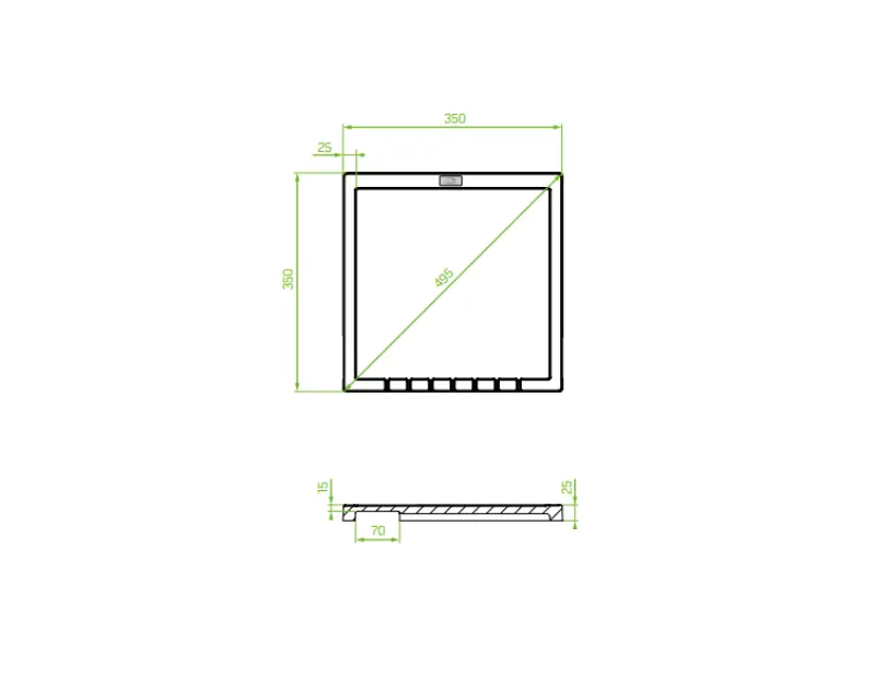 Aquadesign Unix žulový odkapávač 35x35cm béžový 1208958210