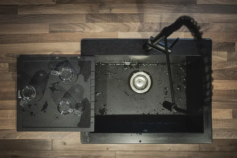 Aquadesign Unix granitový odkapávač 35x35cm černý 1208958214