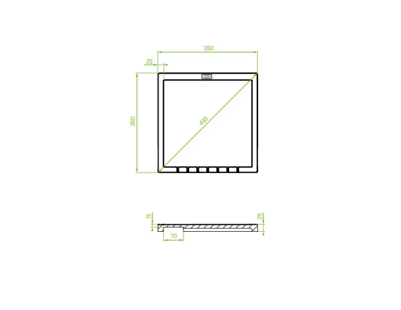 Aquadesign Unix granitový odkapávač 35x35cm černý 1208958214