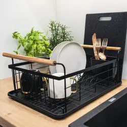 EPKA Bamboo černý odkapávač na nádobí ocel 1208958219