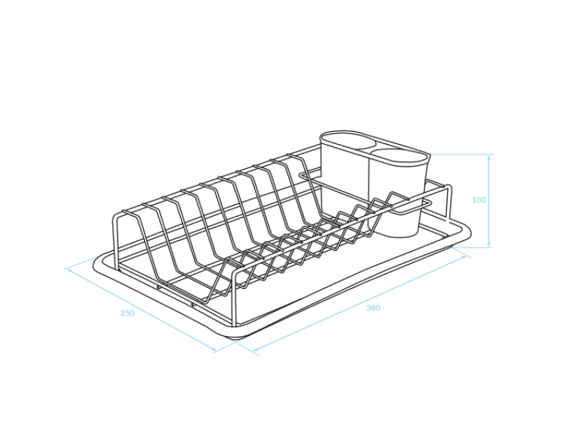EPKA Miska chrom/bílá odkapávač na nádobí ocel 38x10x25cm 1208958240