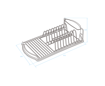 EPKA Dish černý odkapávač na nádobí, ocel, 47,5x11x26,5 cm, 1208958241