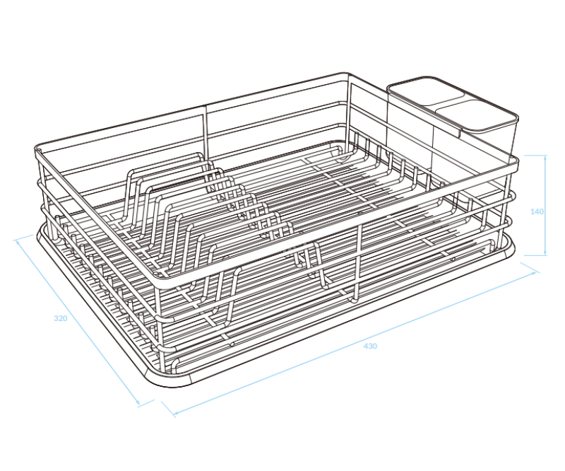 EPKA Dish černý odkapávač na nádobí ocel 43x14x32cm 1208958246