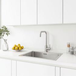 Ausmann Inox Square kuchyňská baterie s otočným výtokem, kompletně z nerezové oceli 1208958309