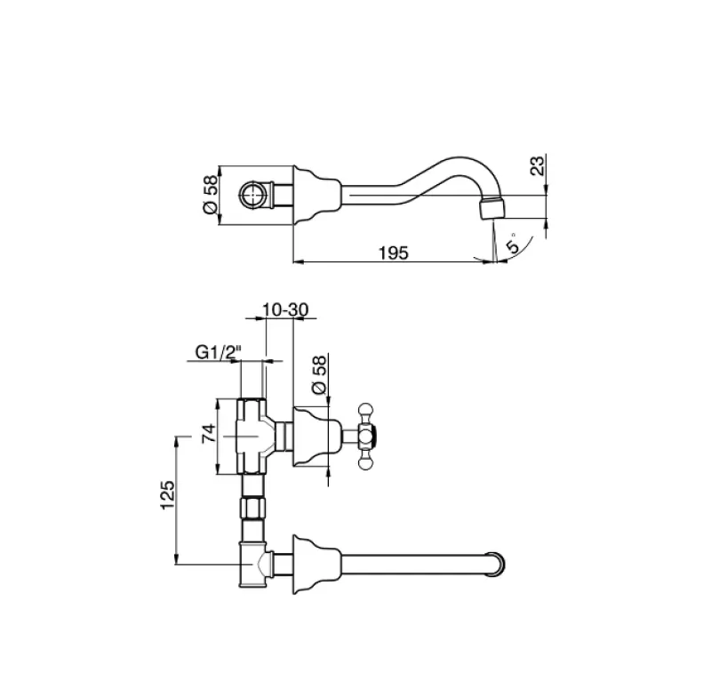 Huber Victorian 3-otvorová umyvadlová baterie Chrom VT00351021