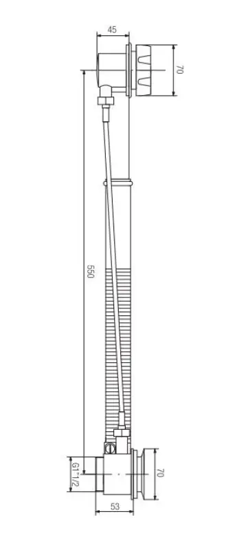 PB odtok vany Chrom s otočným knoflíkem na přepad pro vestavěné vany 1208958380