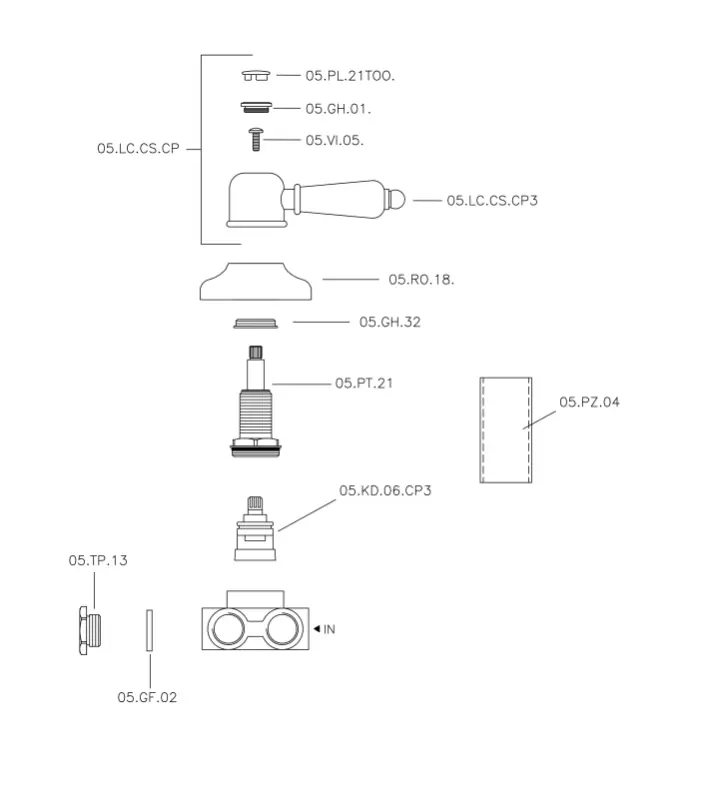 Huber Croisette Přepínací ventil Zlatý 1/2 CS0002702G