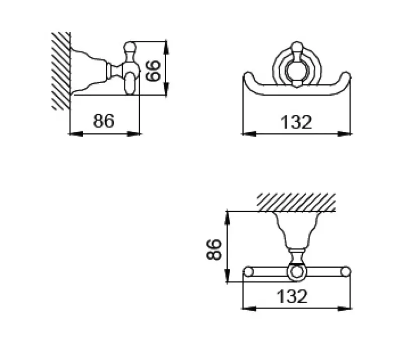 Huber Croisette Klasický Háček na Ručníky Nerezová Ocel 4010.01H.AC