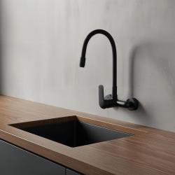 Aquatrimo Chopin nástěnná baterie s vysokým flexibilním výtokem matná černá 21CP8462SW