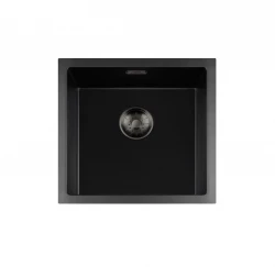 Lorreine BQ série dřez 45x45cm na desku černý s gun metal záslepkou 40BQ-T-GUNMETAL